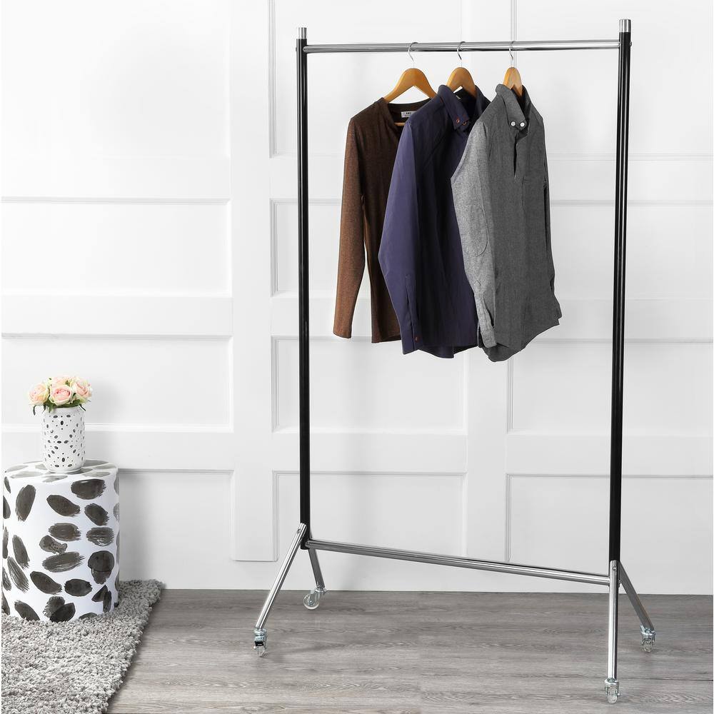 happimess Black Metal Clothes Rack 37.8 in. W x 70.87 in. H