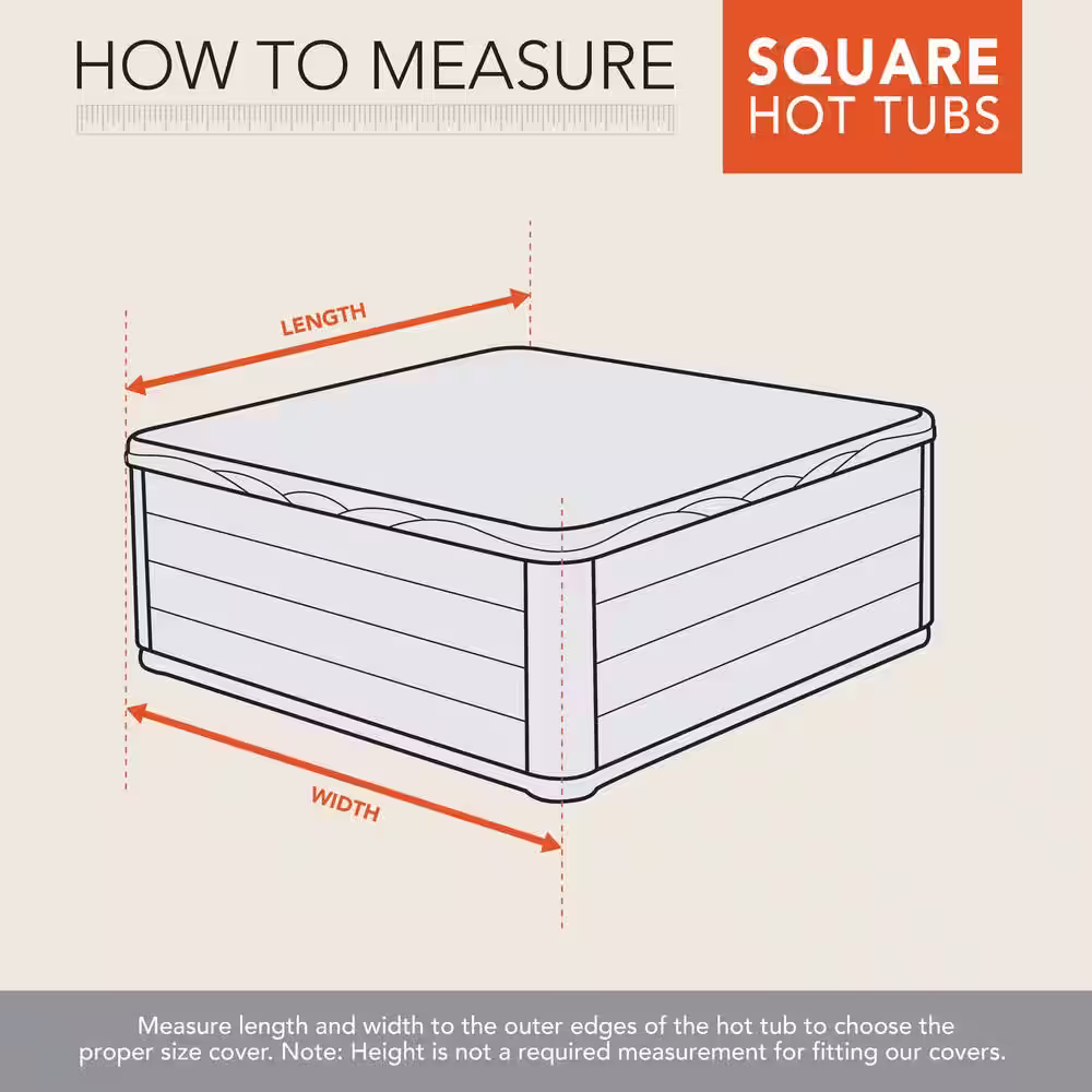 MODERN LEISURE 96 in. Square x 14 in. Height Monterey Hot tub Cover in Beige