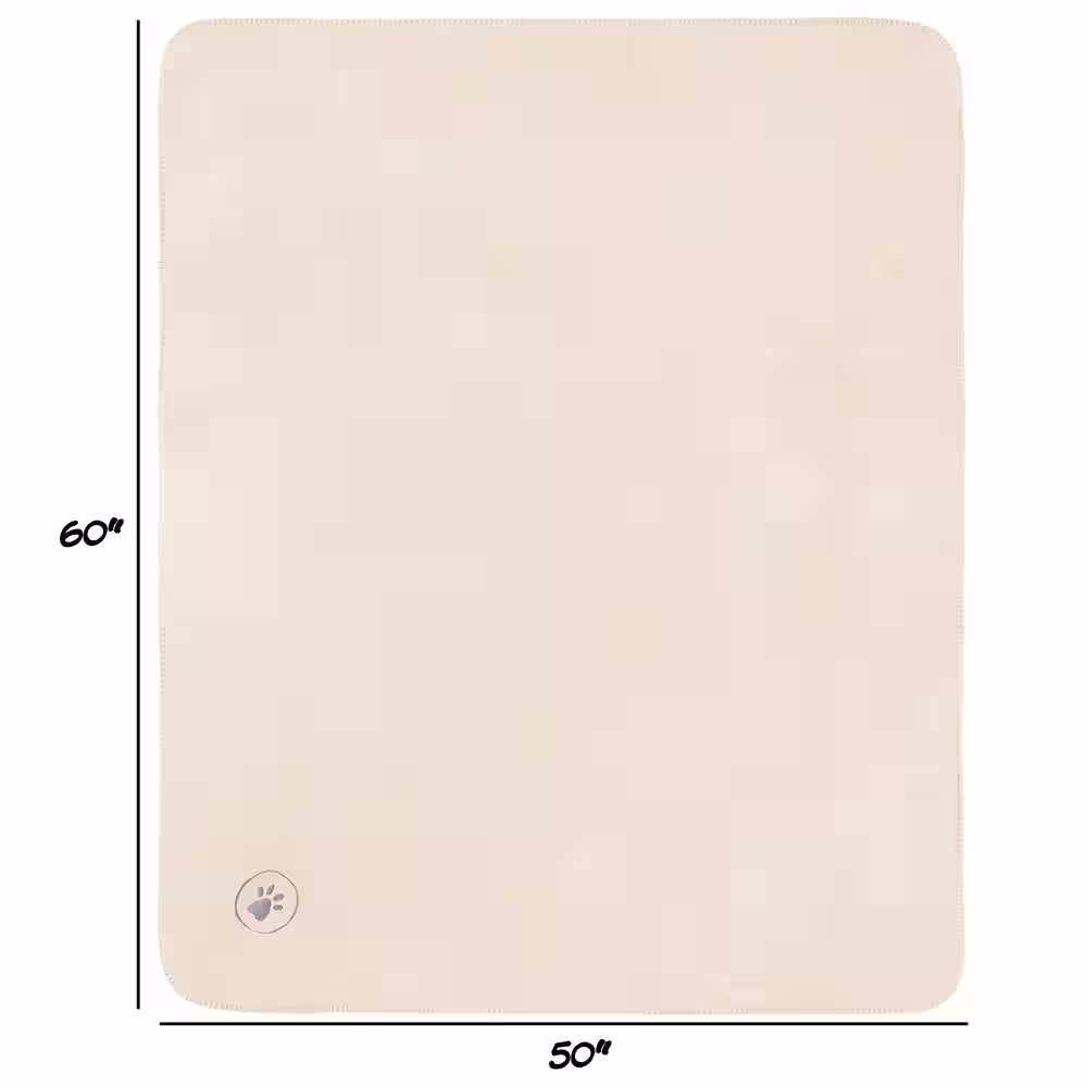 Petmaker Waterproof Pet Plush Throw Blanket in Cream