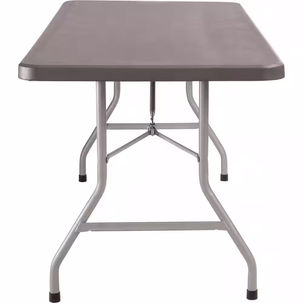 National Public Seating NPS 30 in. x 72 in. Charcoal Slate Heavy Duty Blow Molded Plastic Folding Table