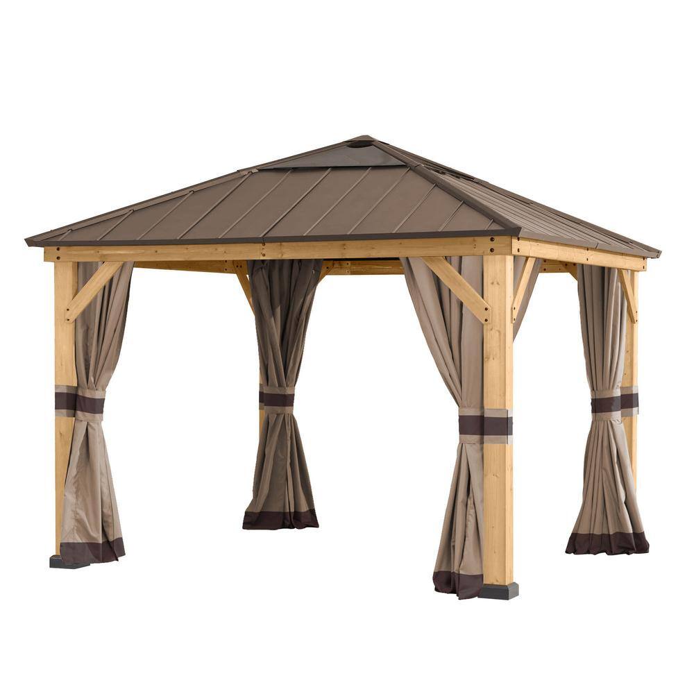 Sunjoy Original Manufacturer Universal Replacement Curtain for 11 ft. x 11 ft. Wood Gazebo