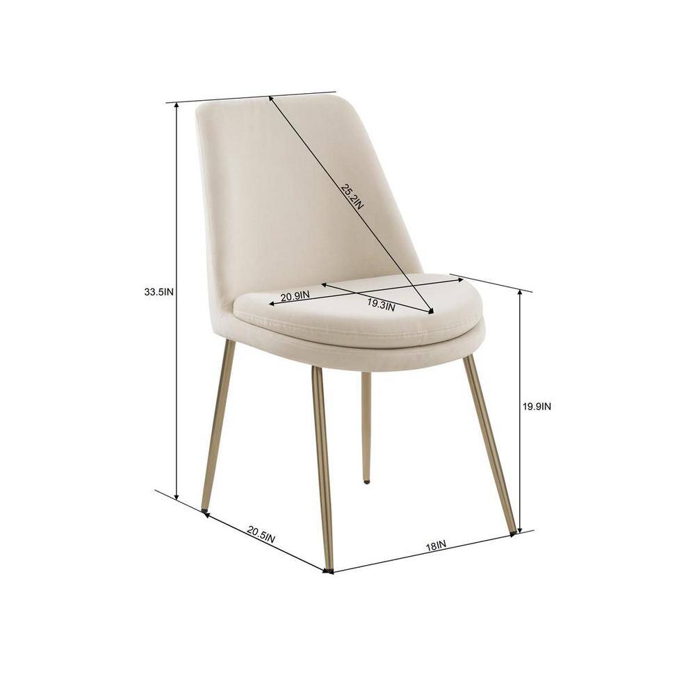 Homy Casa Stocker Beige Upholstered Dining Chair (Set of 2)