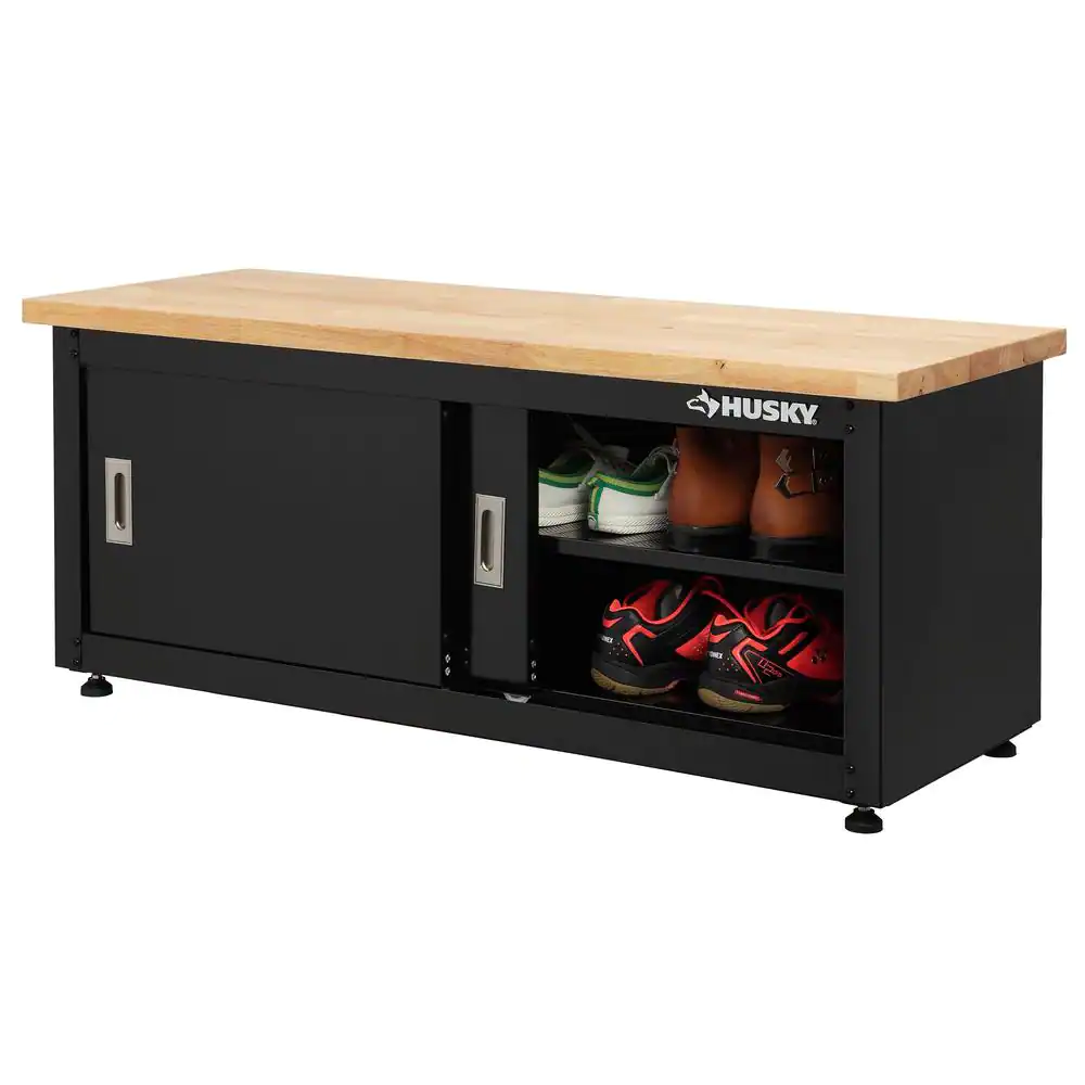 Husky Steel Storage Bench in Black (48 in. W x 20 in. H x 18 in. D)