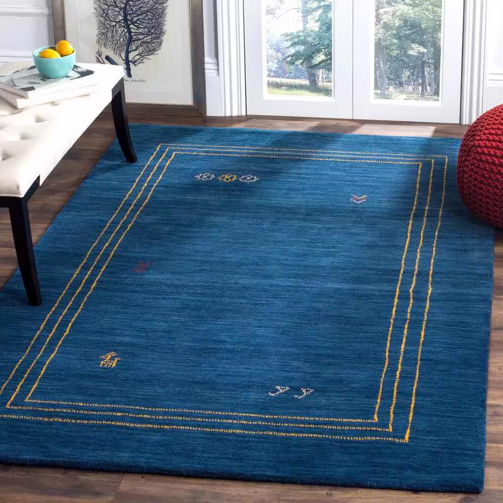 SAFAVIEH Himalaya Blue/Multi 8 ft. x 10 ft. Border Area Rug