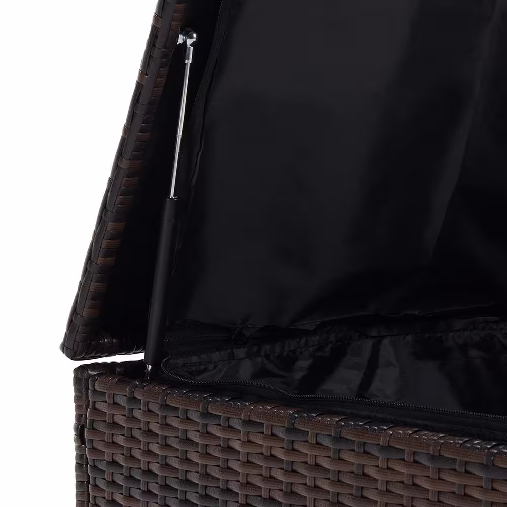 None 6-Piece Wicker Patio Conversation Set with Beige Cushions