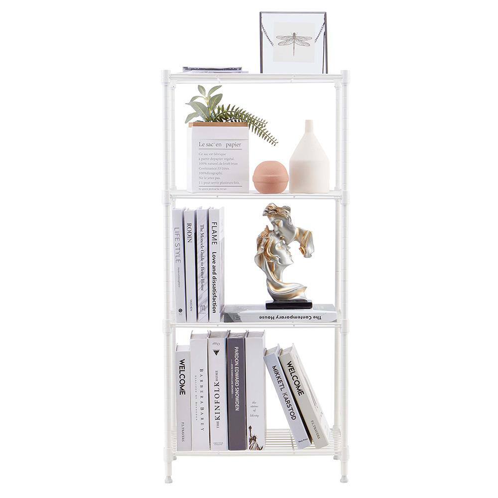 mzg 4 Tier White Powder Coating Wire Shelving Unit 12 in. x 18 in. x 39 in.
