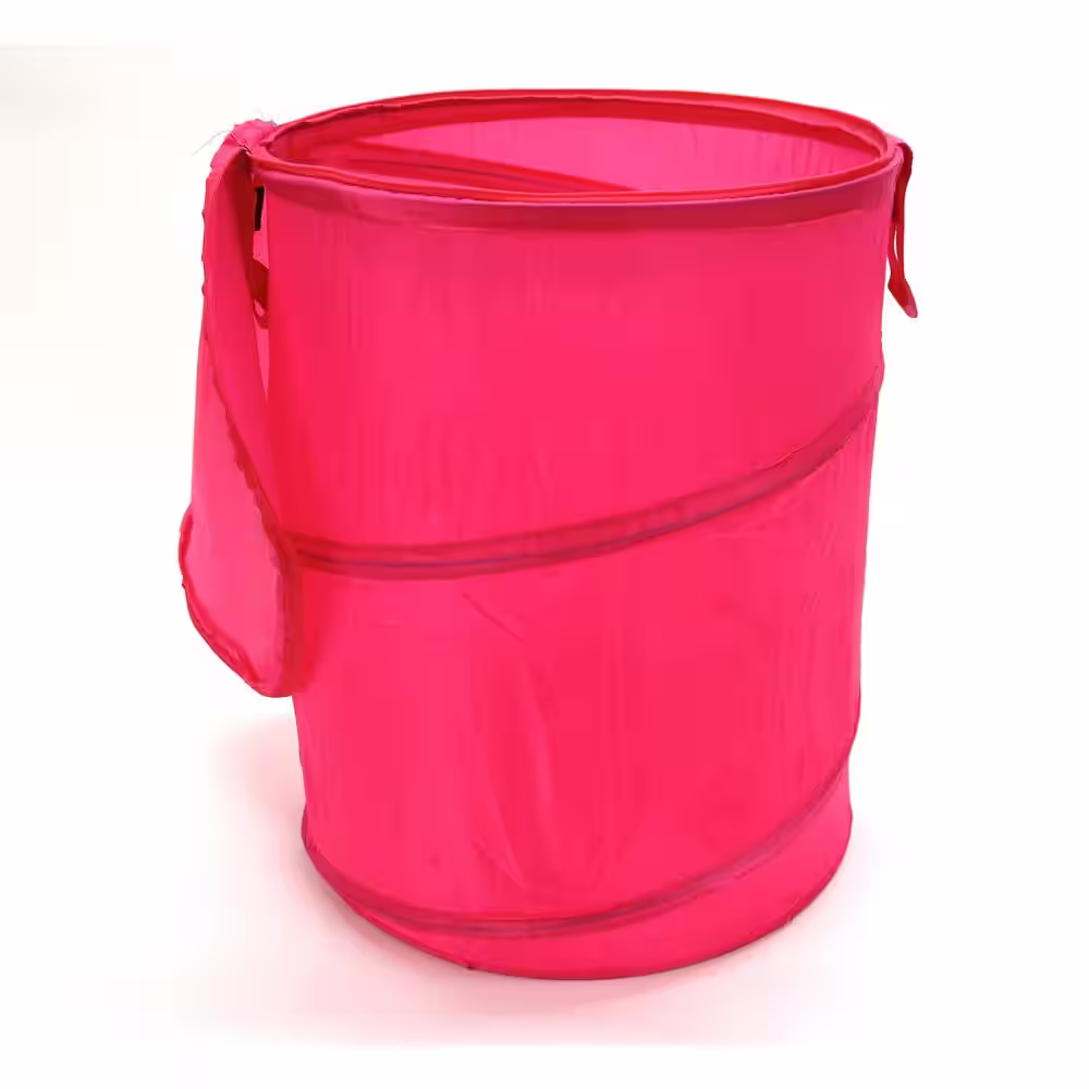 None The Original Bongo Bag Hot Pink Collapsible Polyester Hamper with Lid