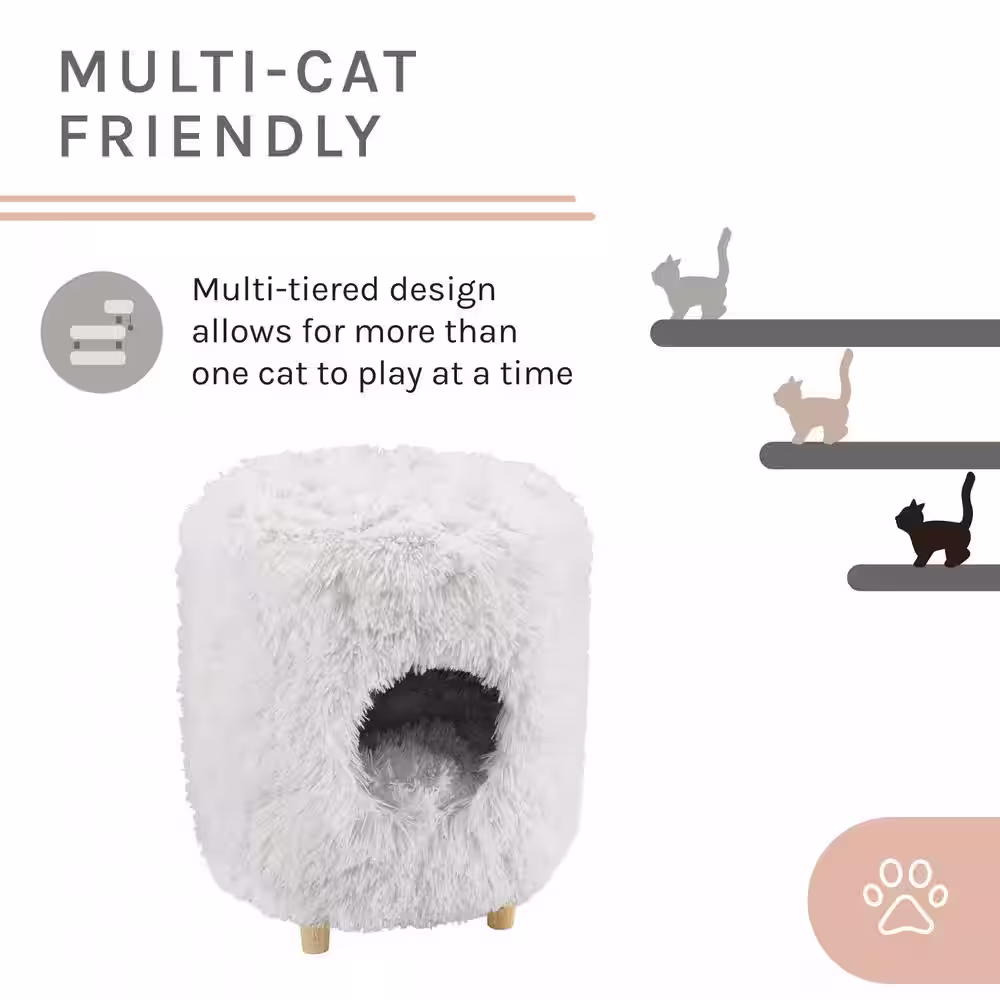 Sam's Pets Rocket 18 in. White Cat Tree Cylinder