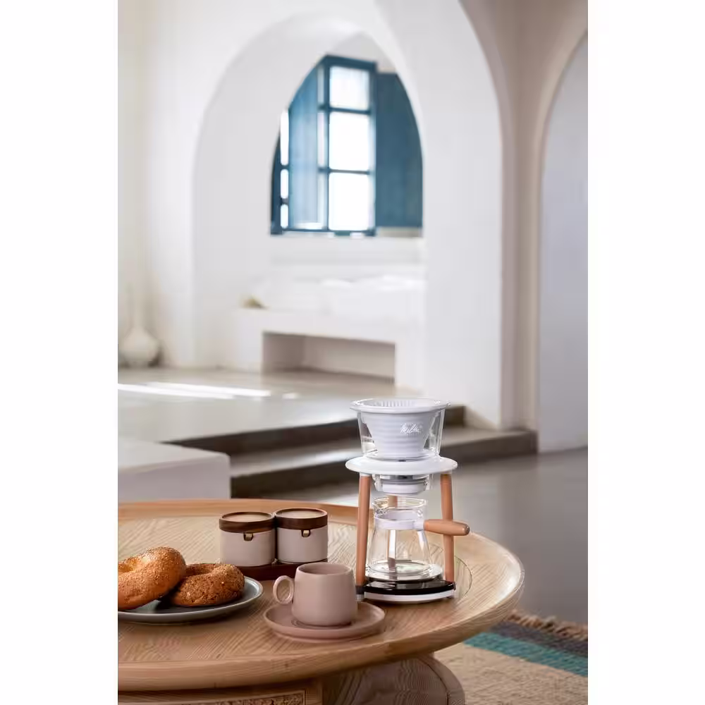 Melitta Senz V 2-Cup Pour-Over White Coffee Maker