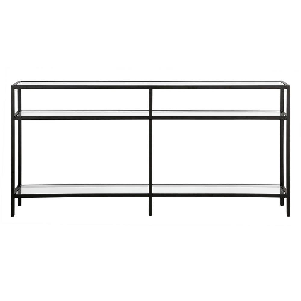 Meyer&Cross Sivil 64 in. Blackened Bronze Rectangle Glass Console Table