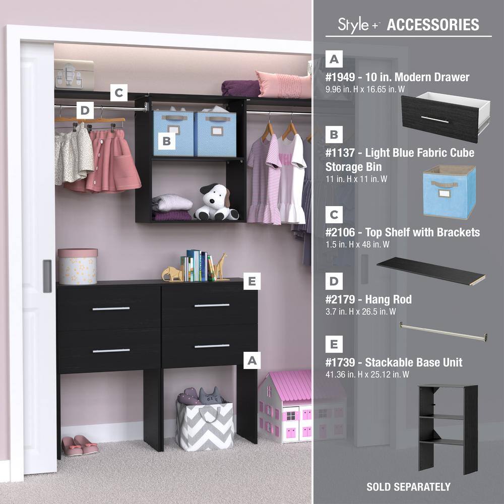 ClosetMaid Style+ 14.59 in. D x 25.12 in. W x 31.28 in. H Noir Wood Closet System Hanging Tower