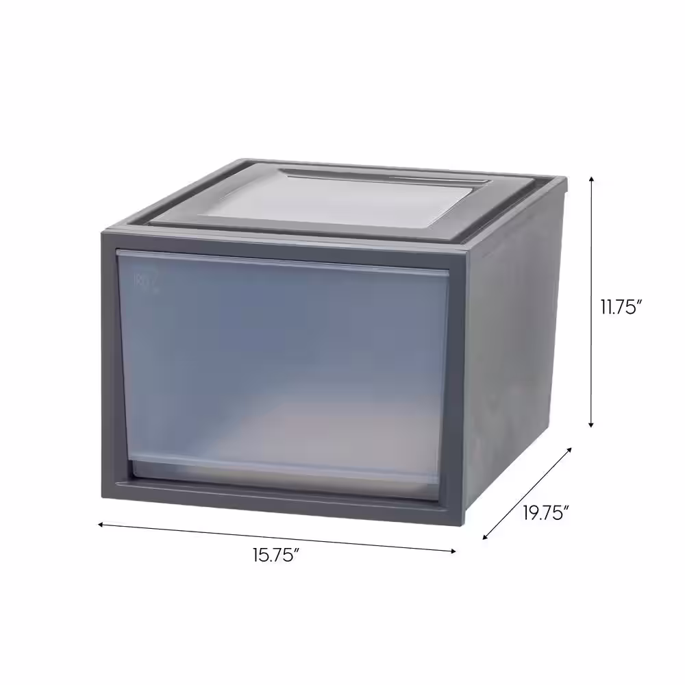 IRIS Deep Box Chest Drawer, Gray, 3 Pack