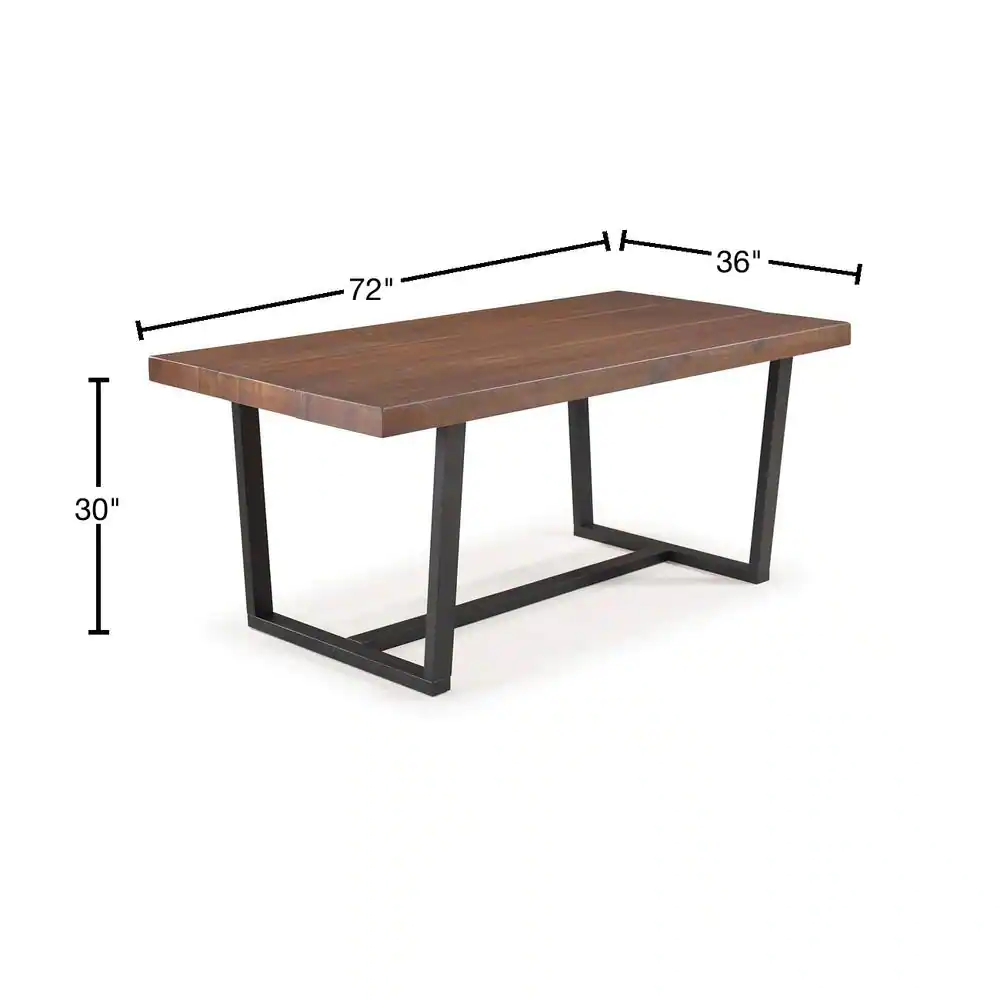 Walker Edison Furniture Company Durango 72 in. Mahogany Rustic Urban Industrial Farmhouse Distressed Solid Wood Dining Table