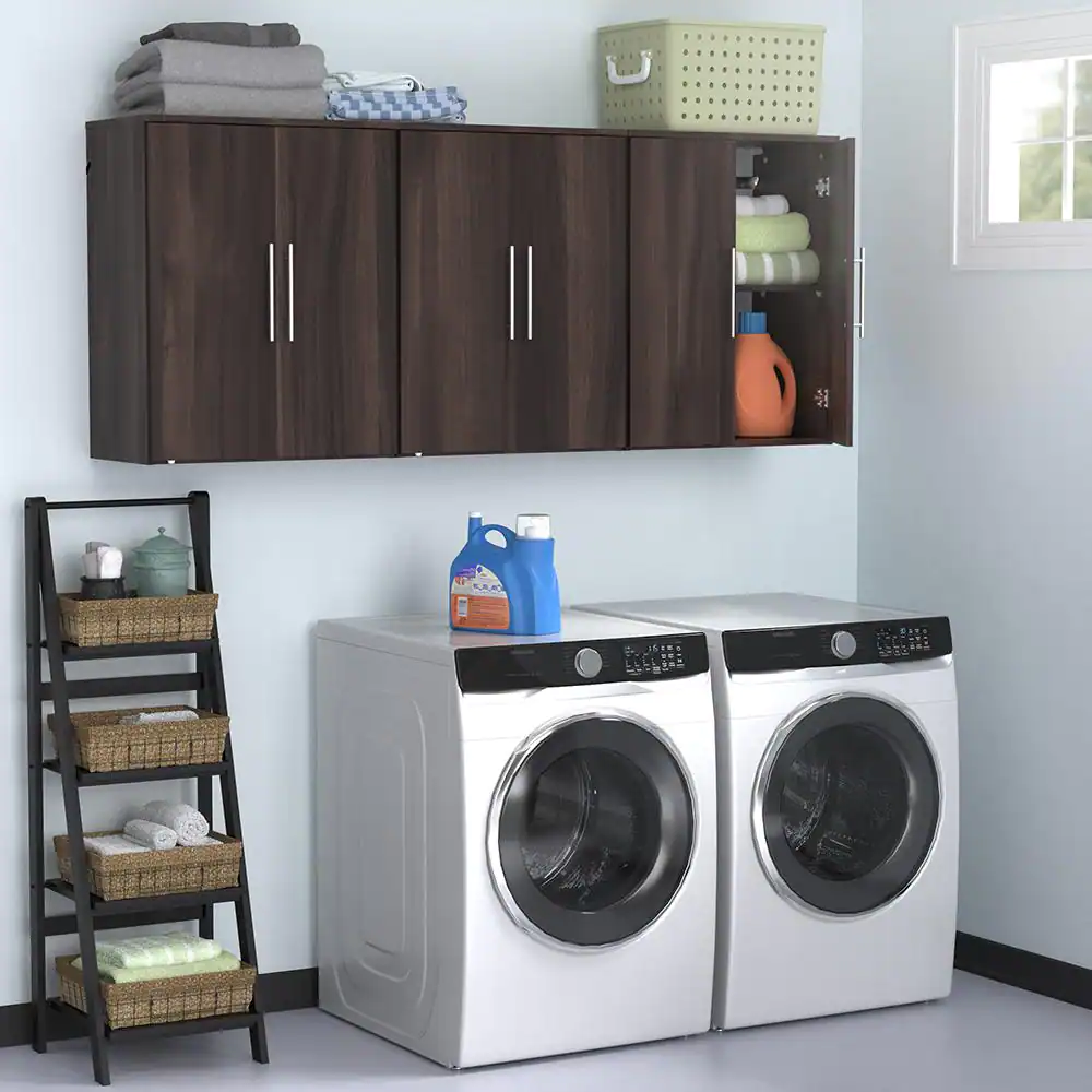 ClosetMaid Style+ 14.59 in. D x 25.12 in. W x 31.28 in. H Modern Walnut Laundry Room Floating Cabinet Kit with Modern Doors