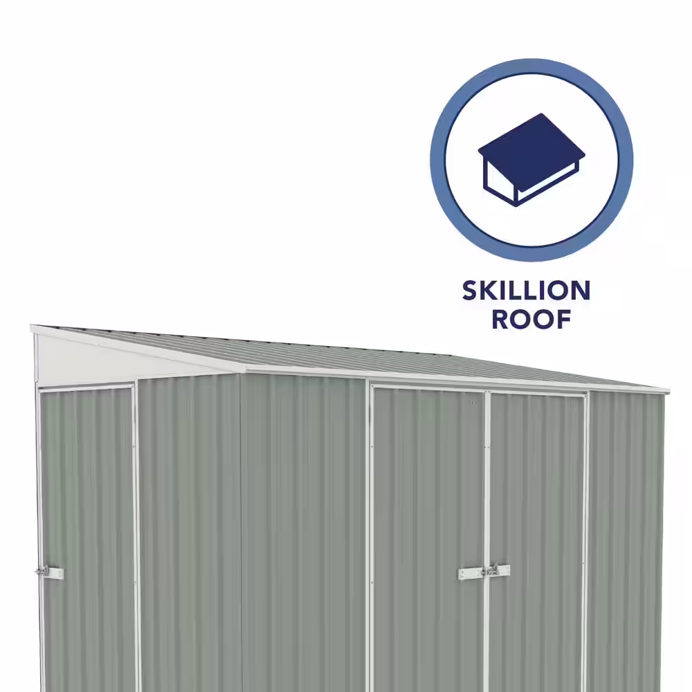 ABSCO 10 ft. W x 5 ft. D Metal Bike Shed in Pale Eucalypt with SNAPTiTE assembly system 60 sq. ft.