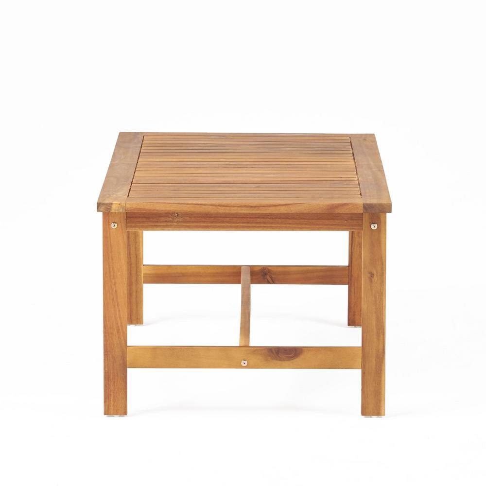 Noble House Luciano Brown Patina 8-Piece Wood Patio Conversation Seating Set with Cream Cushions