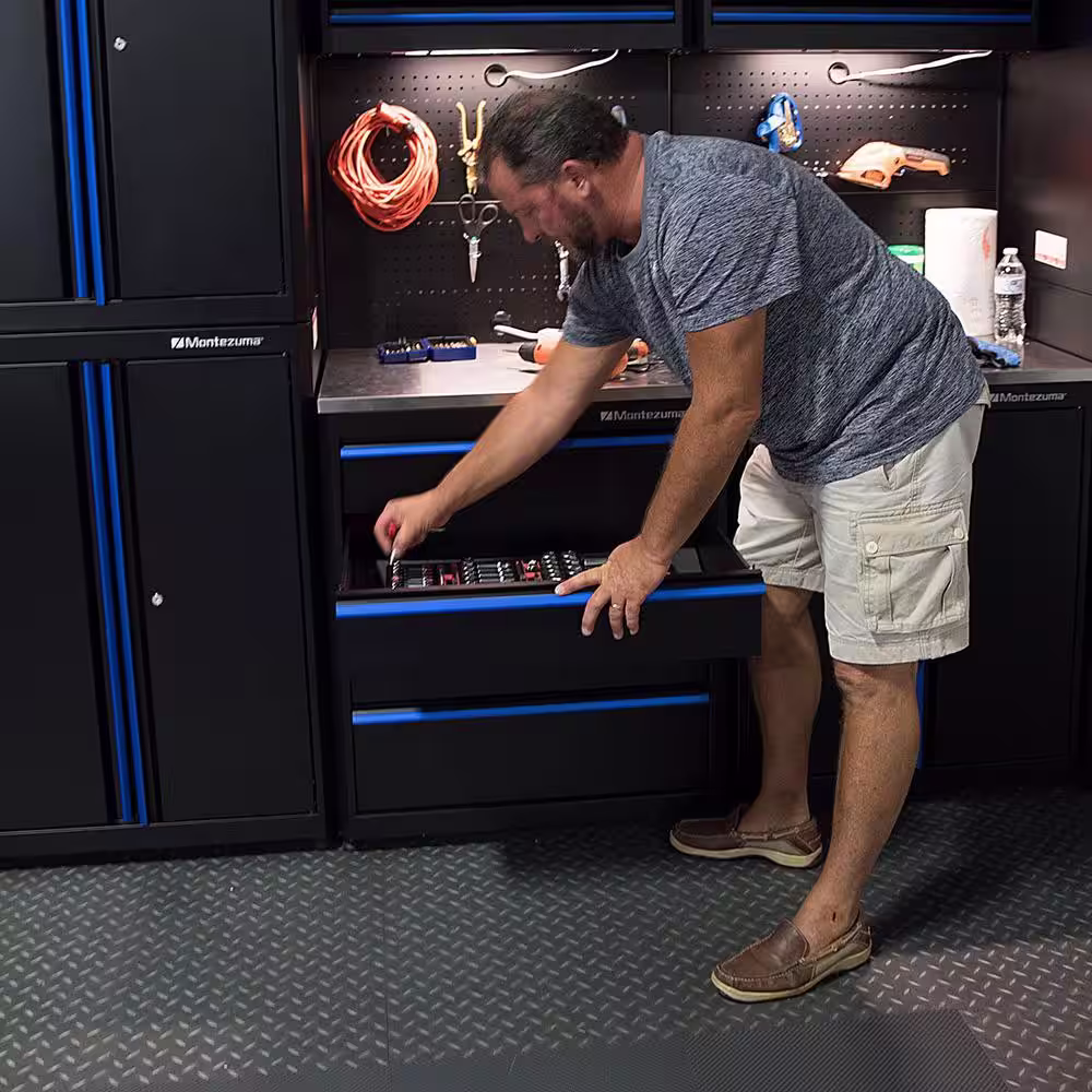 Montezuma 30.5 in. W x 35 in. H x 24 in. D 4-Drawer Steel Freestanding Base Cabinet in Black