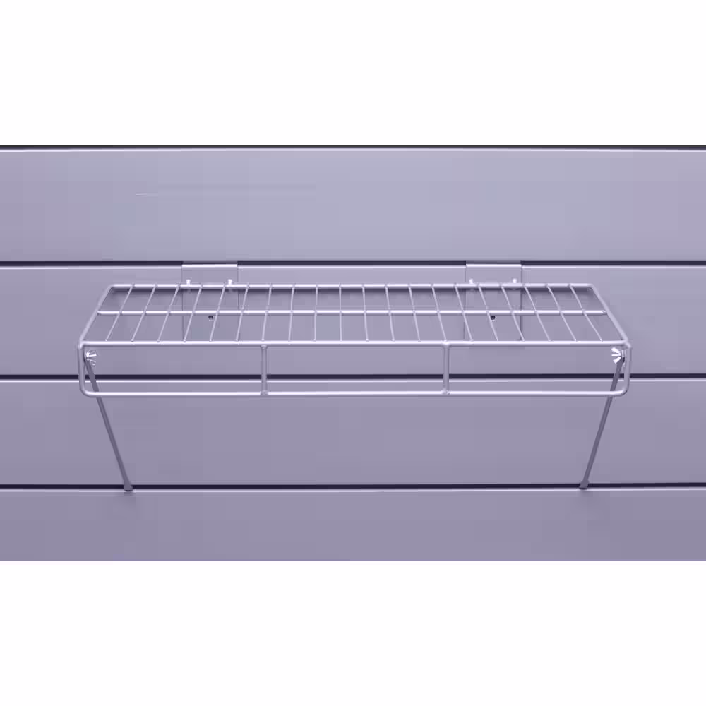 CROWNWALL 24 in. L x 12 in. W Slatwall Wire Shelf with Rail (2-Pack)