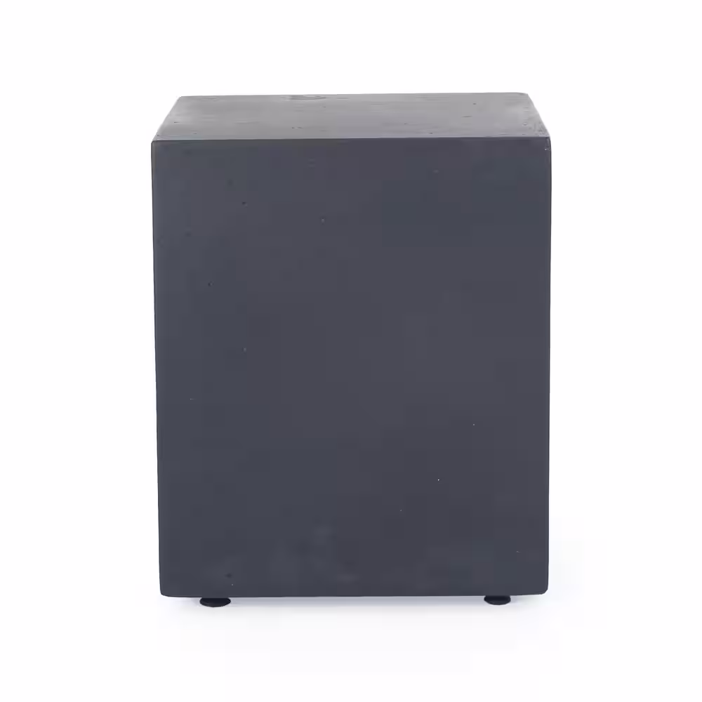 Noble House Flint Dark Gray Rectangular Stone Fire Pit Table with Tank Holder