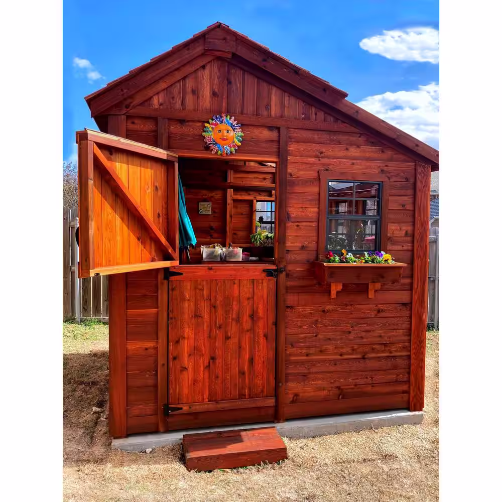 Outdoor Living Today Sunshed 8 ft. x 12 ft. Western Red Cedar Garden Shed