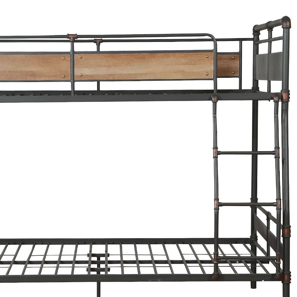 Acme Furniture Brantley II Sandy Black and Dark Bronze Hand Brushed Full XL/Queen Bunk Bed