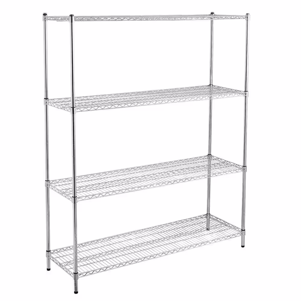 None Heavy Duty Adjustable Silver Wire Shelf (17.72 in. W x 59.06 in. D)