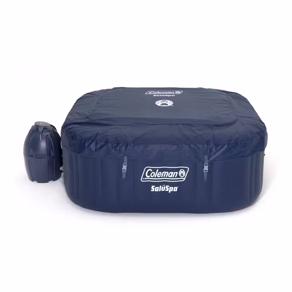Coleman SaluSpa Inflatable 4-Person Hot Tub Spa with Intex PureSpa Inflatable Seat Accessory