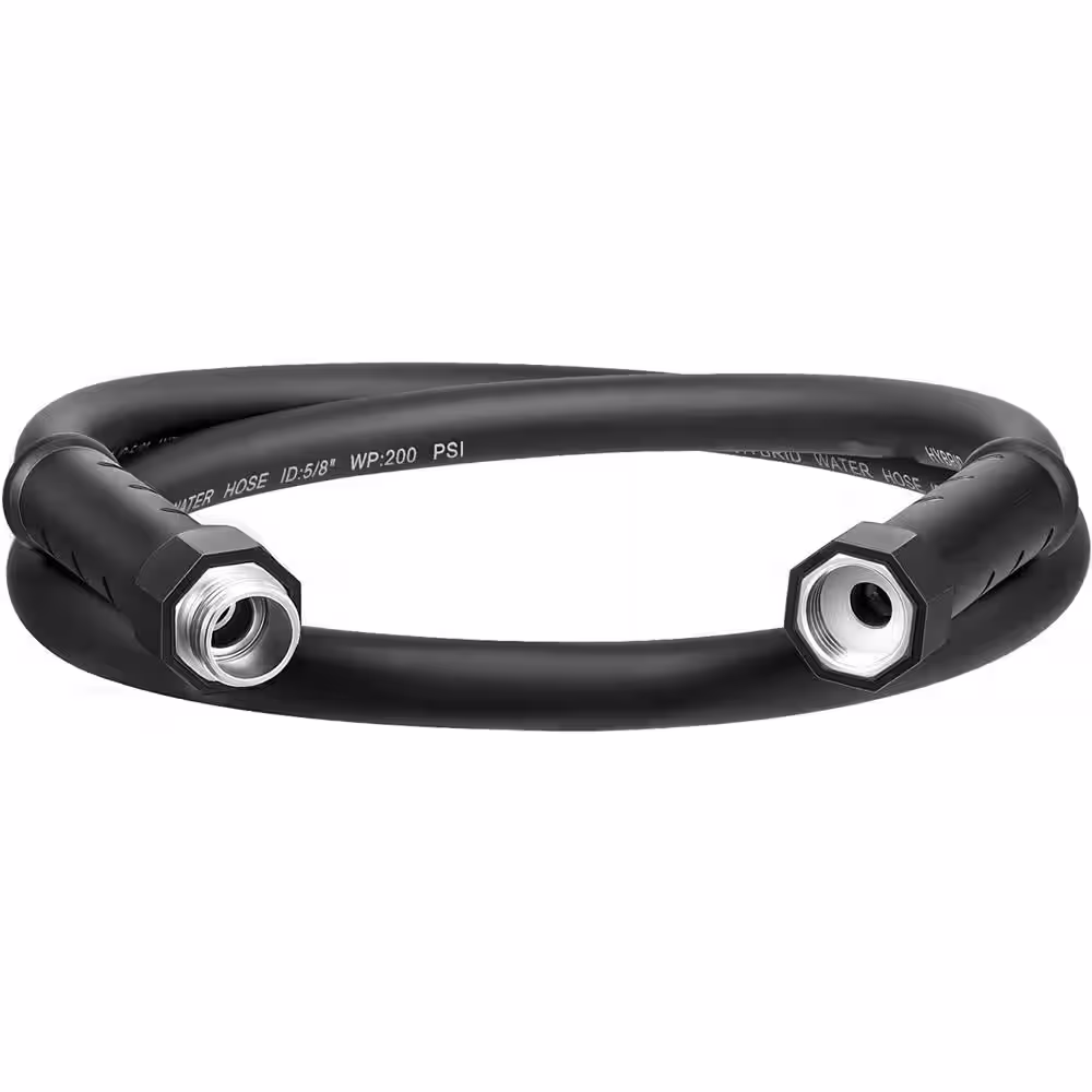 None 5/8 in. x 25 ft. Water Hose with Swivel Grip, Heavy-Duty, Lightweight, Flexible Hose, 3/4 in. Solid Fittings