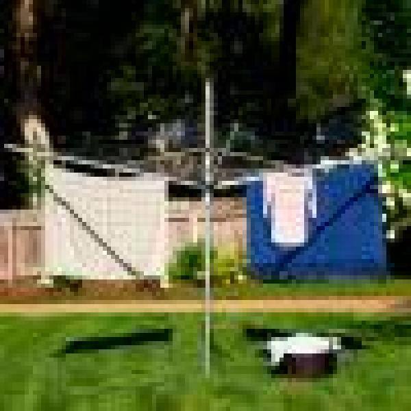 HOUSEHOLD ESSENTIALS Umbrella Dryer Aluminum 2-Piece Pole, 12-Line 192 ft. Drying Space