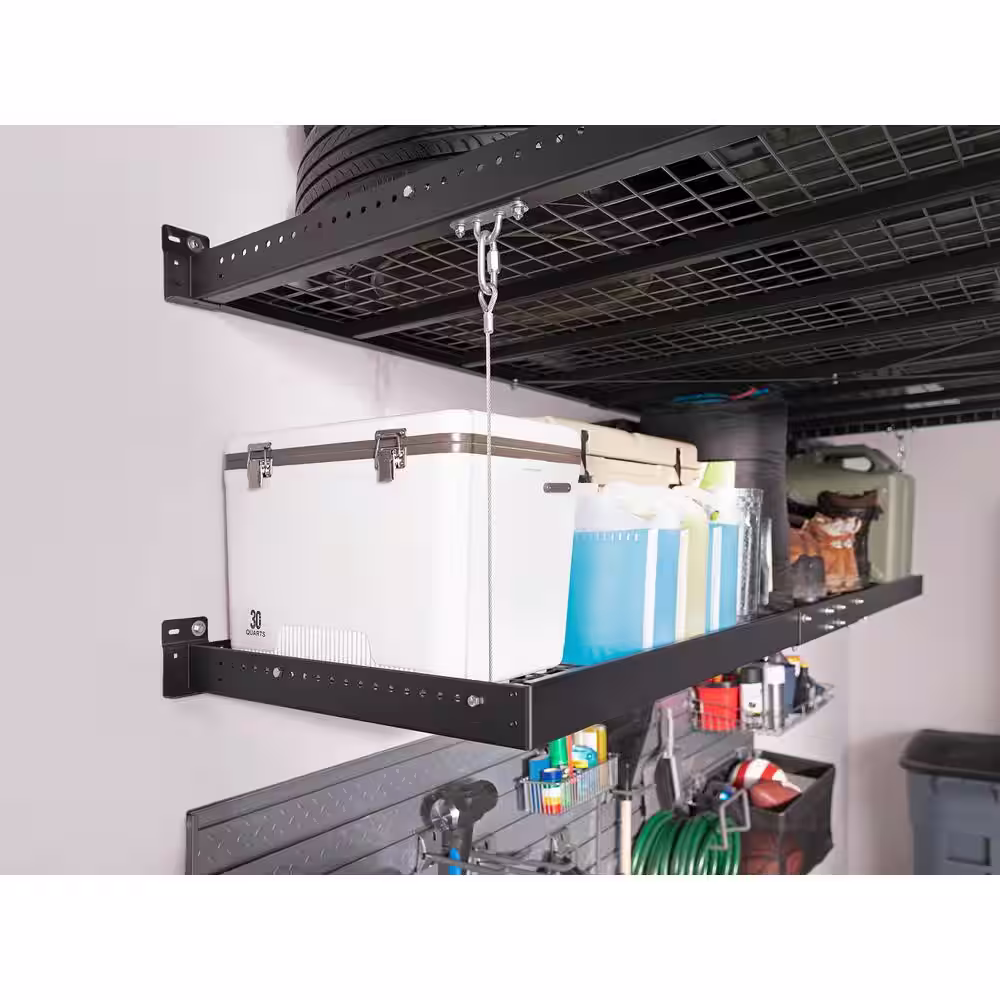 NewAge Products Pro Series 24 in. x 48 in. Steel Garage Wall Shelving in Black