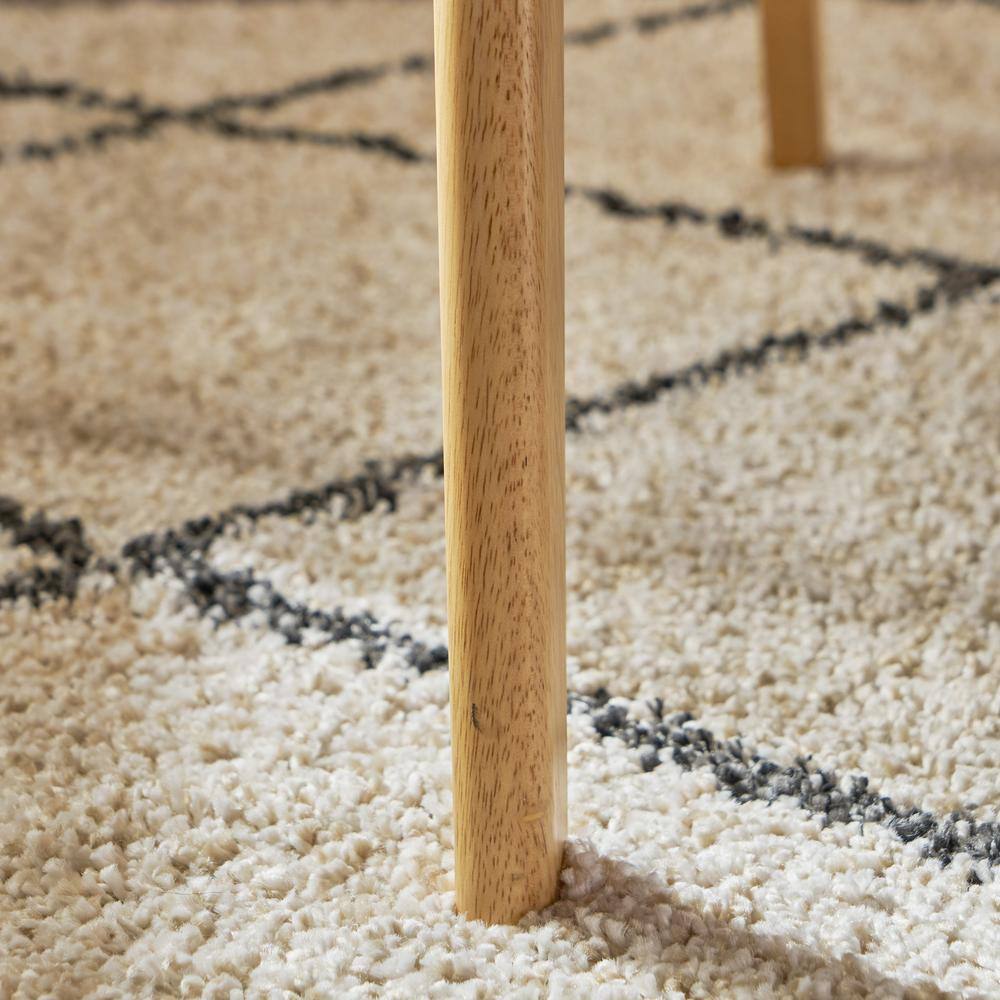 None Abrielle Light Beige and Natural Oak Fabric Dining Chairs (Set of 2)