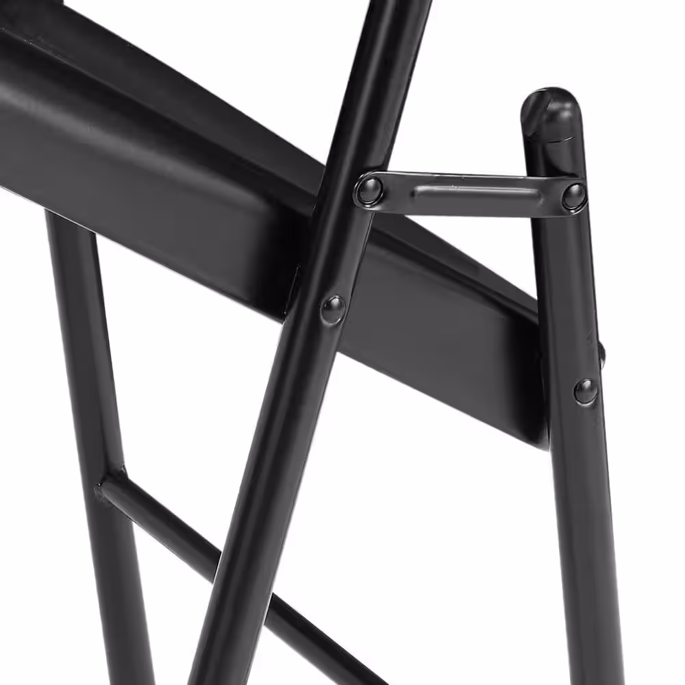National Public Seating Black Metal Stackable Folding Chair (Set of 4)