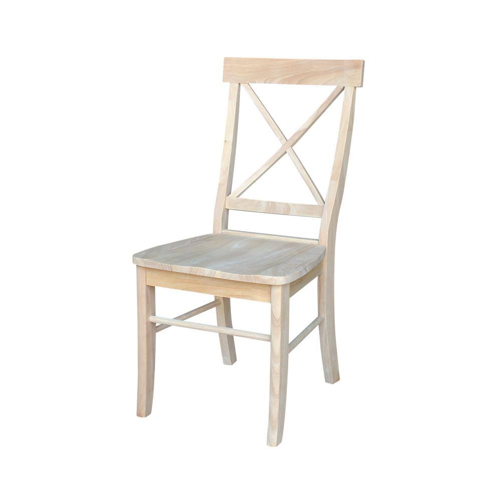 International Concepts Alexa Unfinished Wood X-Back Dining Chair (Set of 2)