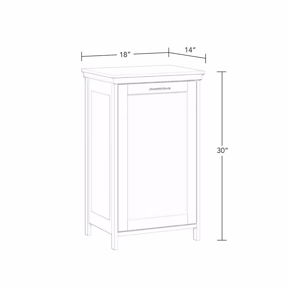 RiverRidge Home Somerset 18 in. W x 14 in. D x 30 in. H Tilt-Out Laundry Hamper in White