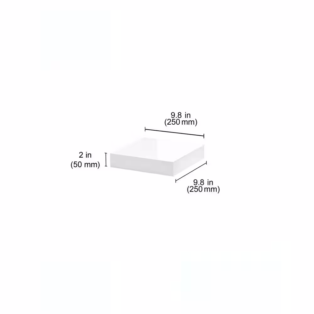 None BIG BOY 9.8 in. x 9.8 in. x 2 in. White High Gloss MDF Floating Decorative Wall Shelf with Brackets