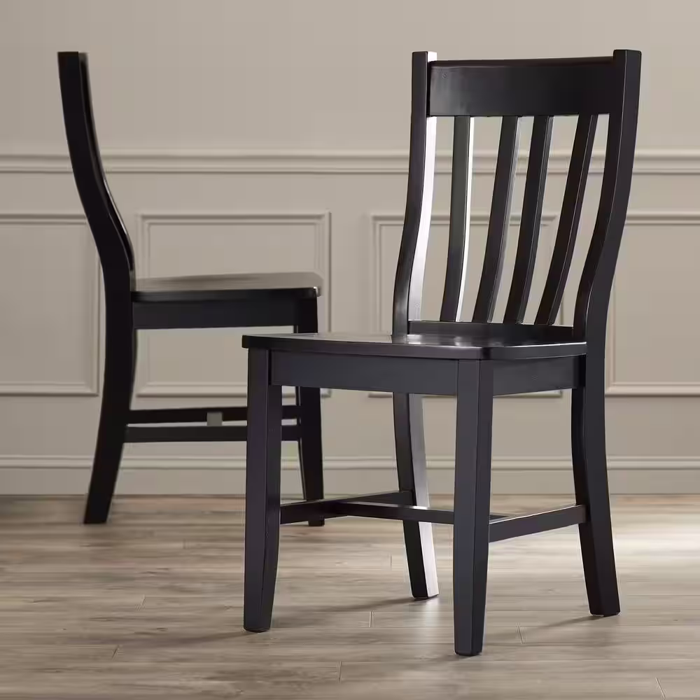 International Concepts Black Wood Dining Chair (Set of 2)