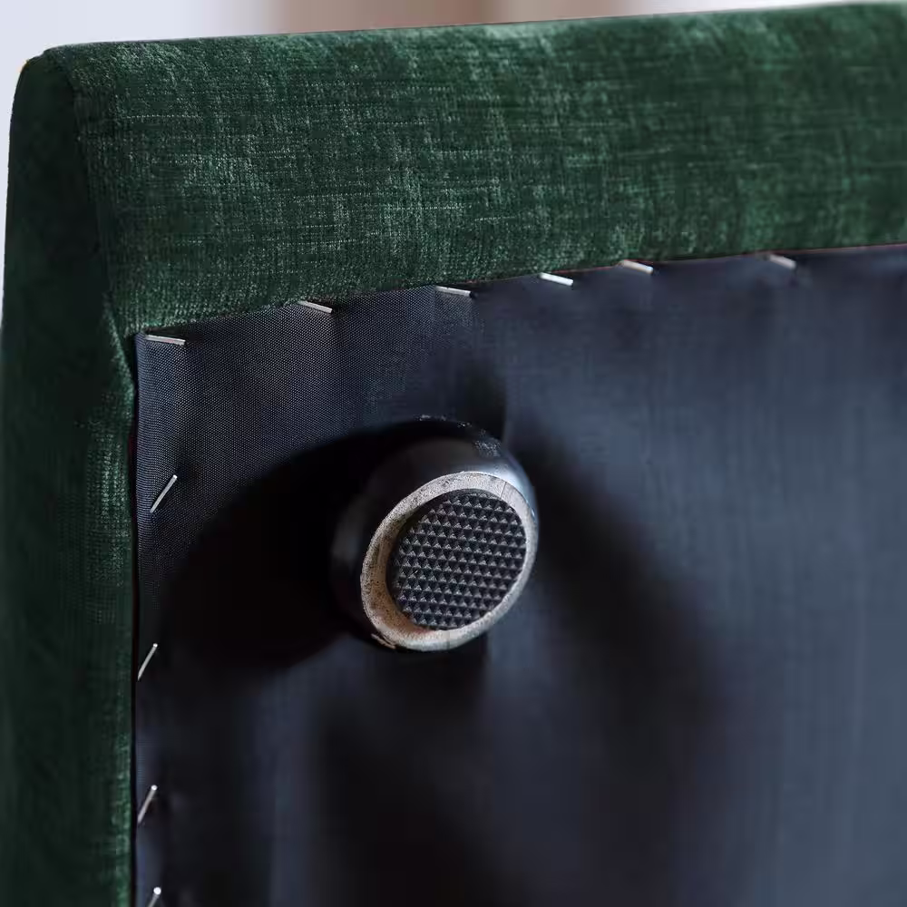 None 2-Pieces Flared Arm Wide Square Shape Chenille Top Green Sofa Couch Living Room Set (1-Seat Plus 2-Seats)