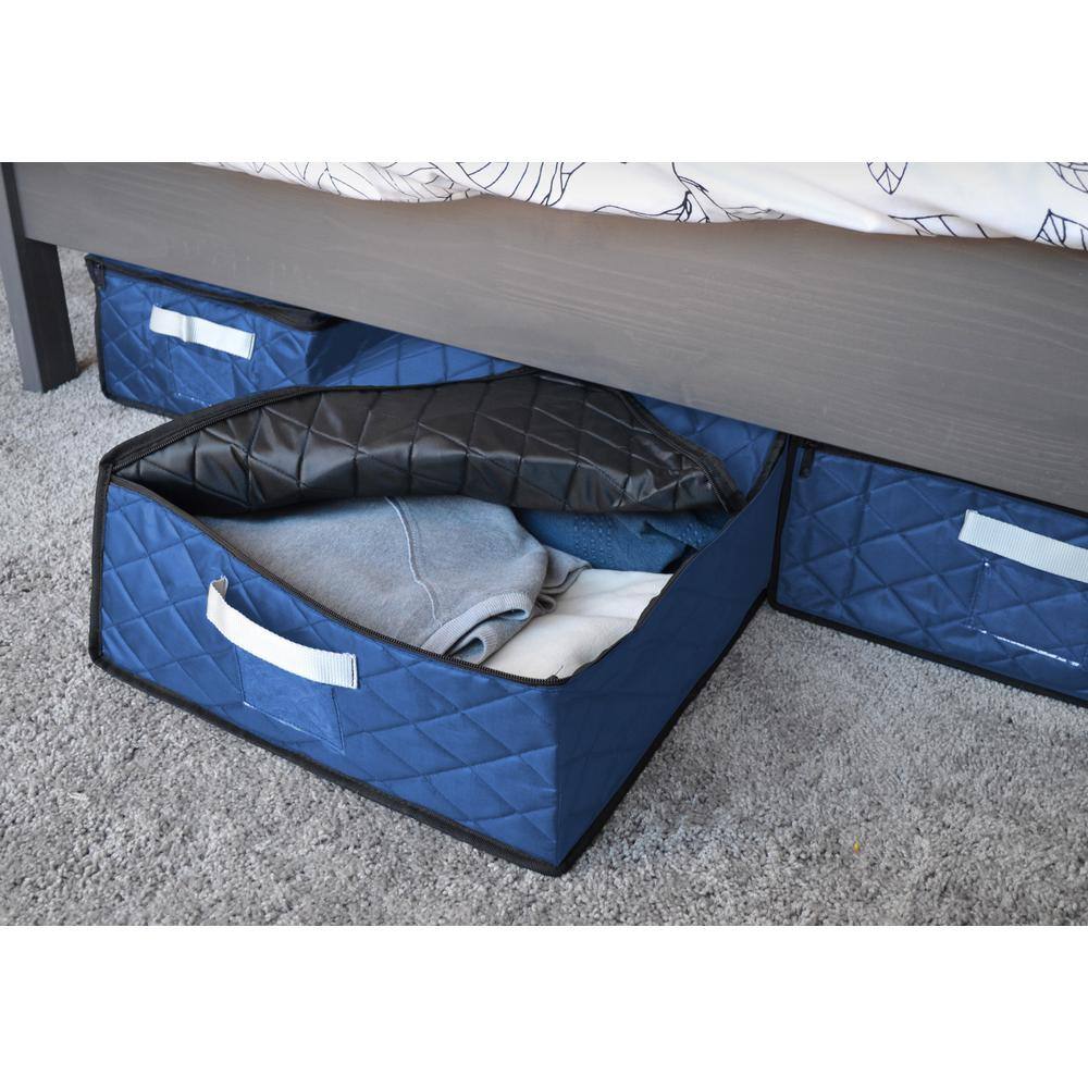 None 20-Gal. Quilted Under the Bed Bundle in Blue - Small and Medium