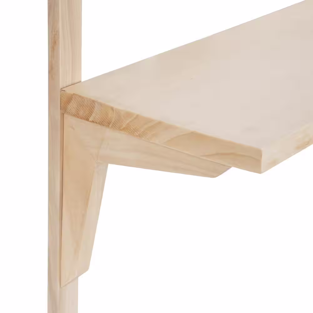 Kate and Laurel Meridien 8.00 in. D 24.00 in. W 24.00 in. H Natural Wood Floating Decorative Wall Shelf