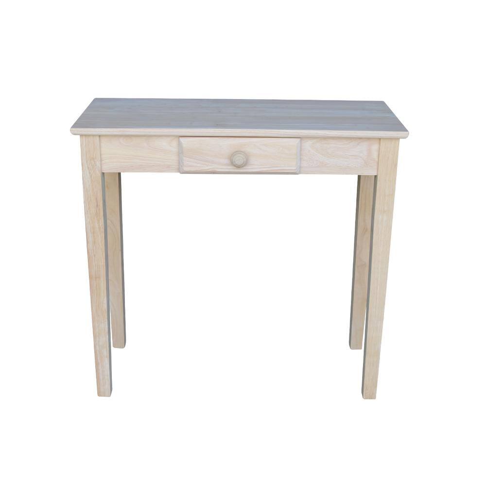 International Concepts 30 in. Unfinished Standard Square Wood Console Table with Drawers