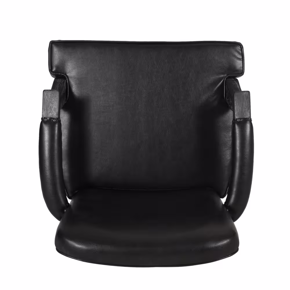 Noble House Ardson Midnight Black and Gray Faux Leather Dining Arm Chairs (Set of 2)