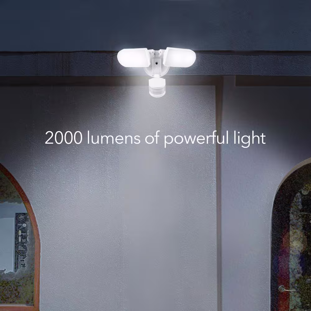 Wasserstein Wired Smart Floodlight-2000 Lumens-Outdoor Floodlight with Motion Sensor and Timer Control for Your Home Security System