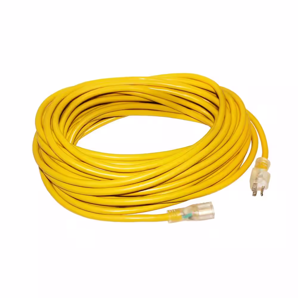 None 75 ft. 12/3 125-Volt SJTW Extension Cord LED Lighted End Prong for Indoor/Outdoor use