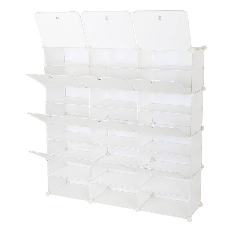 None 48 in. H 48-Pair White Shoe Rack