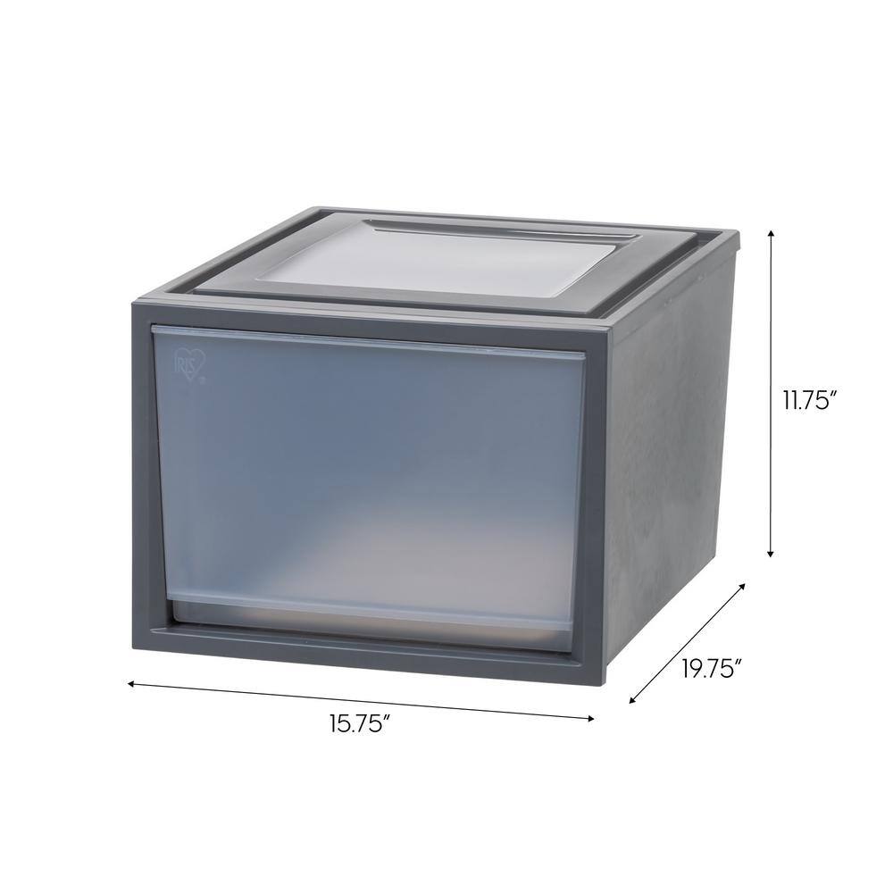 IRIS 10-qt Black Deep Box Chest Drawer, Single drawer, 15.75 in. W x 11.75 in. H