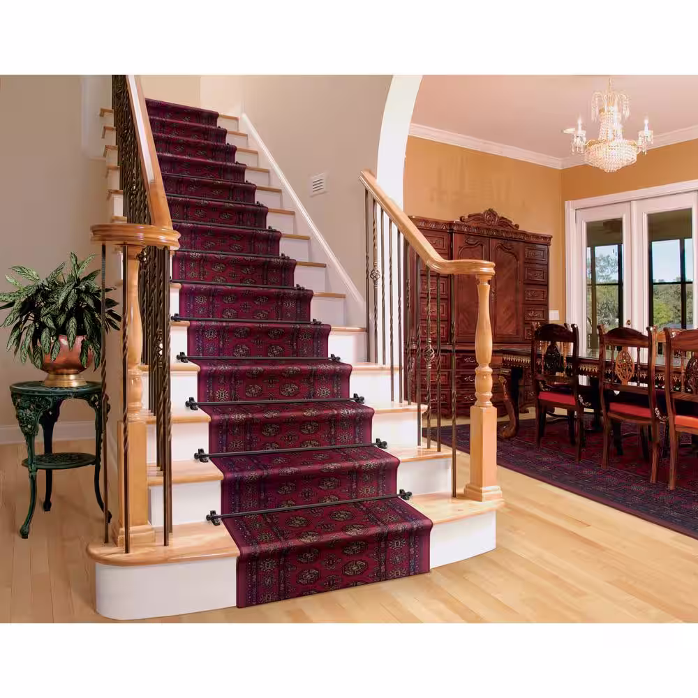 Natco Kurdamir Boukara Crimson 26 in. x Your Choice Length Stair Runner Rug