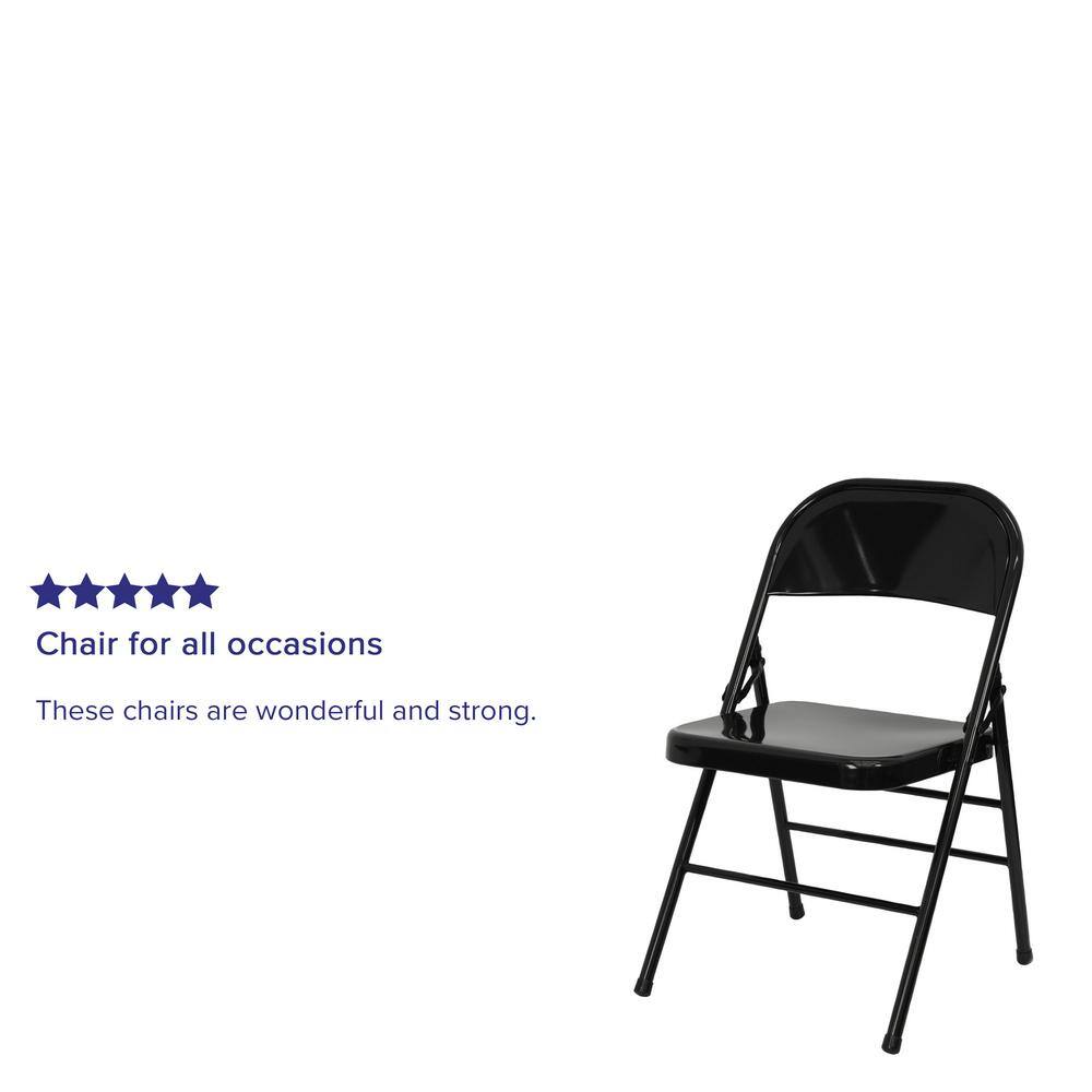 Carnegy Avenue Black Metal Folding Chair (2-Pack)