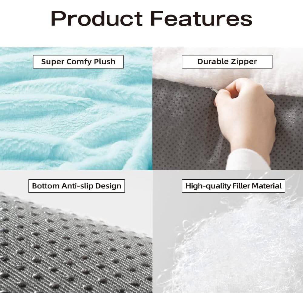 None 26 in. L x 14.56 in. W x 13 in. D Small Blue Pet Couch Bed Washable Cat Beds Dogs Cats up to 25 lbs. Durable Dog Beds