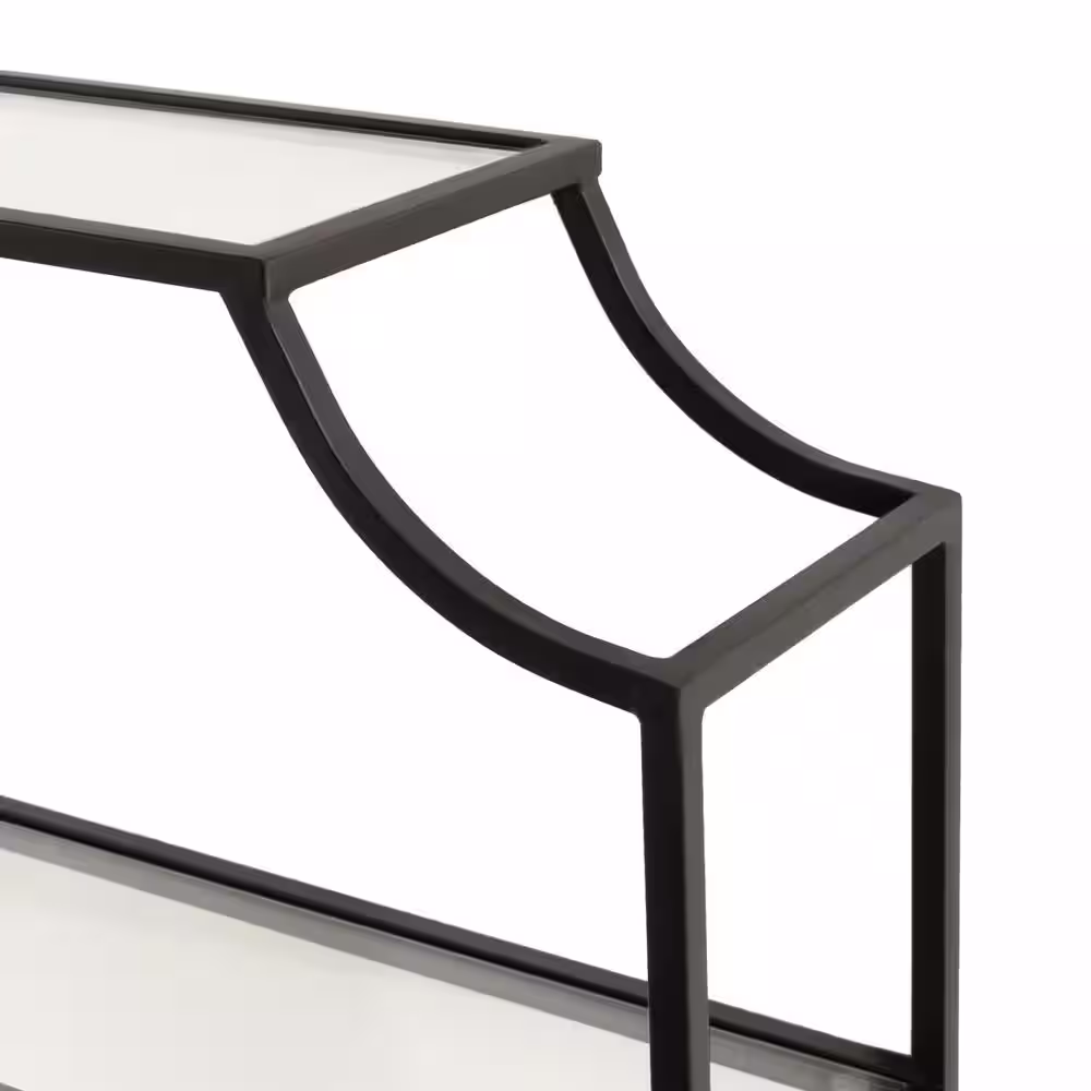 Kate and Laurel Ciel 6.00 in. D 20.25 in. W 30.00 in. H Black Metal Floating Decorative Wall Shelf