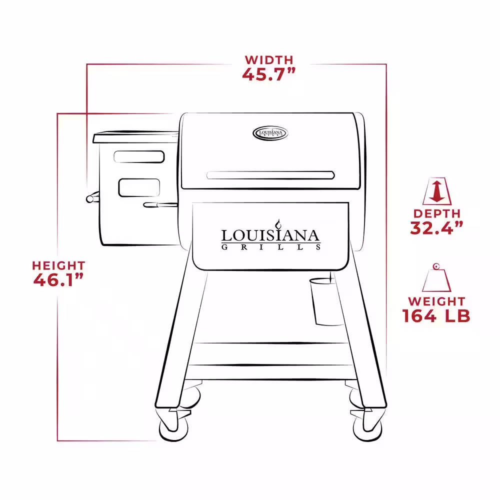 Louisiana Grills 800 Black Label Pellet Grill with WiFi Control in Black